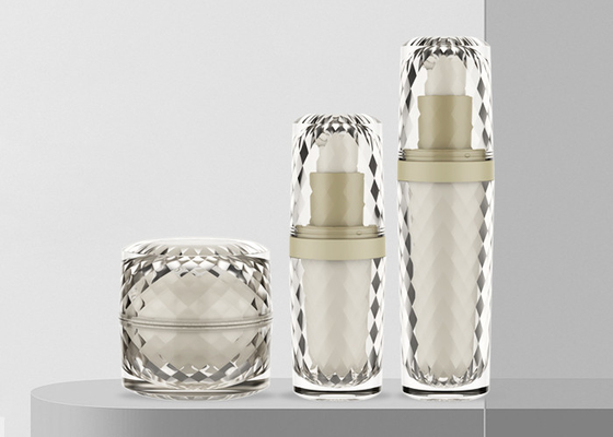 garrafa vazia e frasco de 15ml 30ml Diamond Acrylic Transparent Lotion Cream