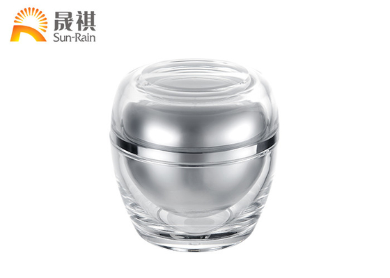 Esvazie o alumínio de prata 50ml dos frascos plásticos acrílicos do cosmético para o empacotamento dos cuidados com a pele
