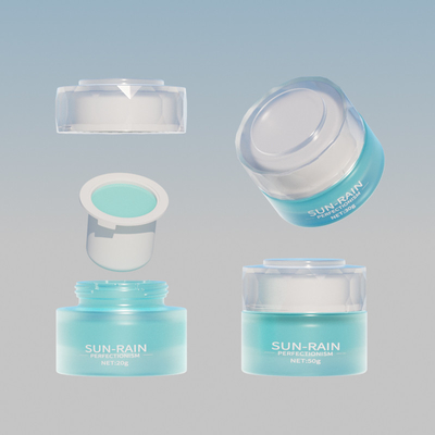 Impressão de logotipo Disponível Botão de vidro de cosméticos Conjunto de cuidados pessoais de cuidados com a pele Creme Jar Botão de 30 ml Botas de gotejamento
