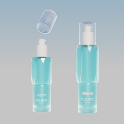 Impressão de logotipo Disponível Botão de vidro de cosméticos Conjunto de cuidados pessoais de cuidados com a pele Creme Jar Botão de 30 ml Botas de gotejamento