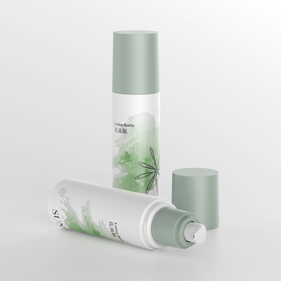 Beauty Custom Single Wall Green Cosmetic Serum Lotion Botão 120ml Com Dispensador