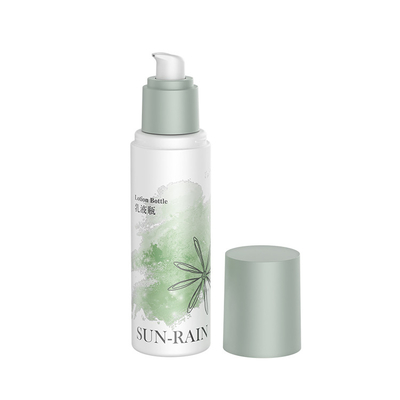 Beauty Custom Single Wall Green Cosmetic Serum Lotion Botão 120ml Com Dispensador