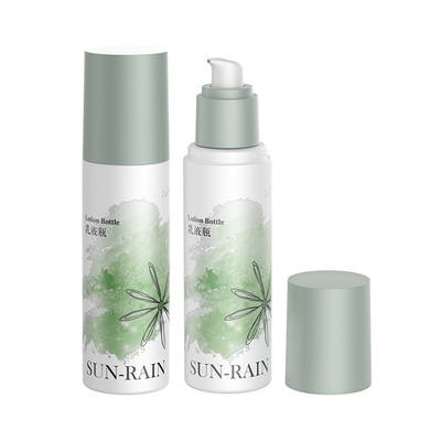 Beauty Custom Single Wall Green Cosmetic Serum Lotion Botão 120ml Com Dispensador