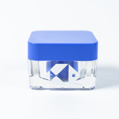 Jarro de Creme Facial com parede dupla 30g 50g Acrílico Quadrado com Impressão Profissional