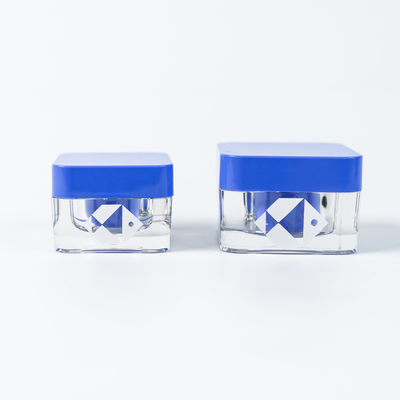 Jarro de Creme Facial com parede dupla 30g 50g Acrílico Quadrado com Impressão Profissional