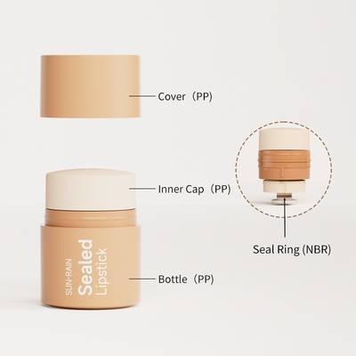 Personalizado 15g Rotate Lip Gloss Lip Mask Lip Plastic Blush Stick Solid Balm Desodorante Tubo de Maquiagem Recipiente Pp Selado Botão de batom