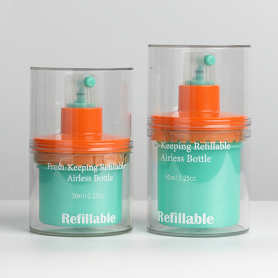 Botão de bomba sem ar de 30 ml e 50 ml para creme cosmético com estampagem a quente e cor personalizada