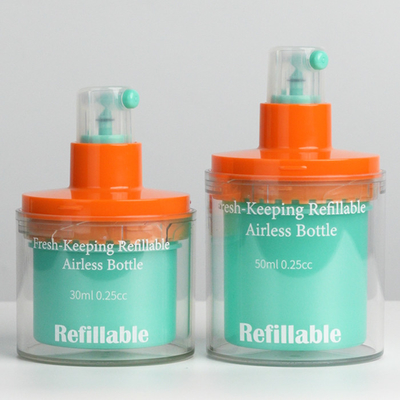 Botão de bomba sem ar de 30 ml e 50 ml para creme cosmético com estampagem a quente e cor personalizada